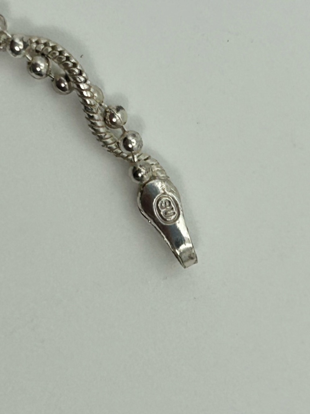 Sterling Silver Twisted Double Chain Anklet 10" Stamped 925 Italy SU - Picture 10 of 10